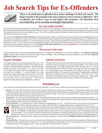 JobSearch Tips for Ex-Offenders
